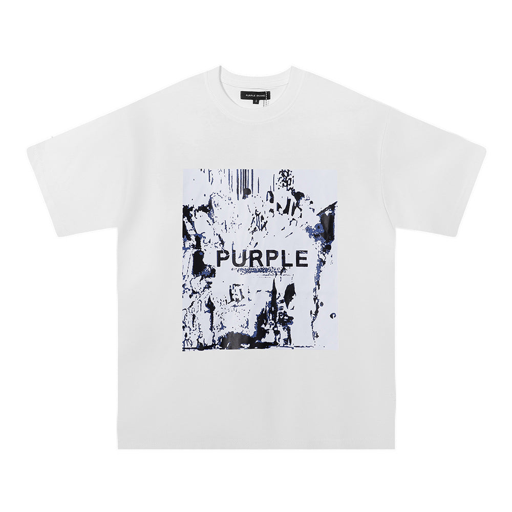Purple Brand Multi‑Graphic Ink Wash Print Oversized Tee Multi‑Style