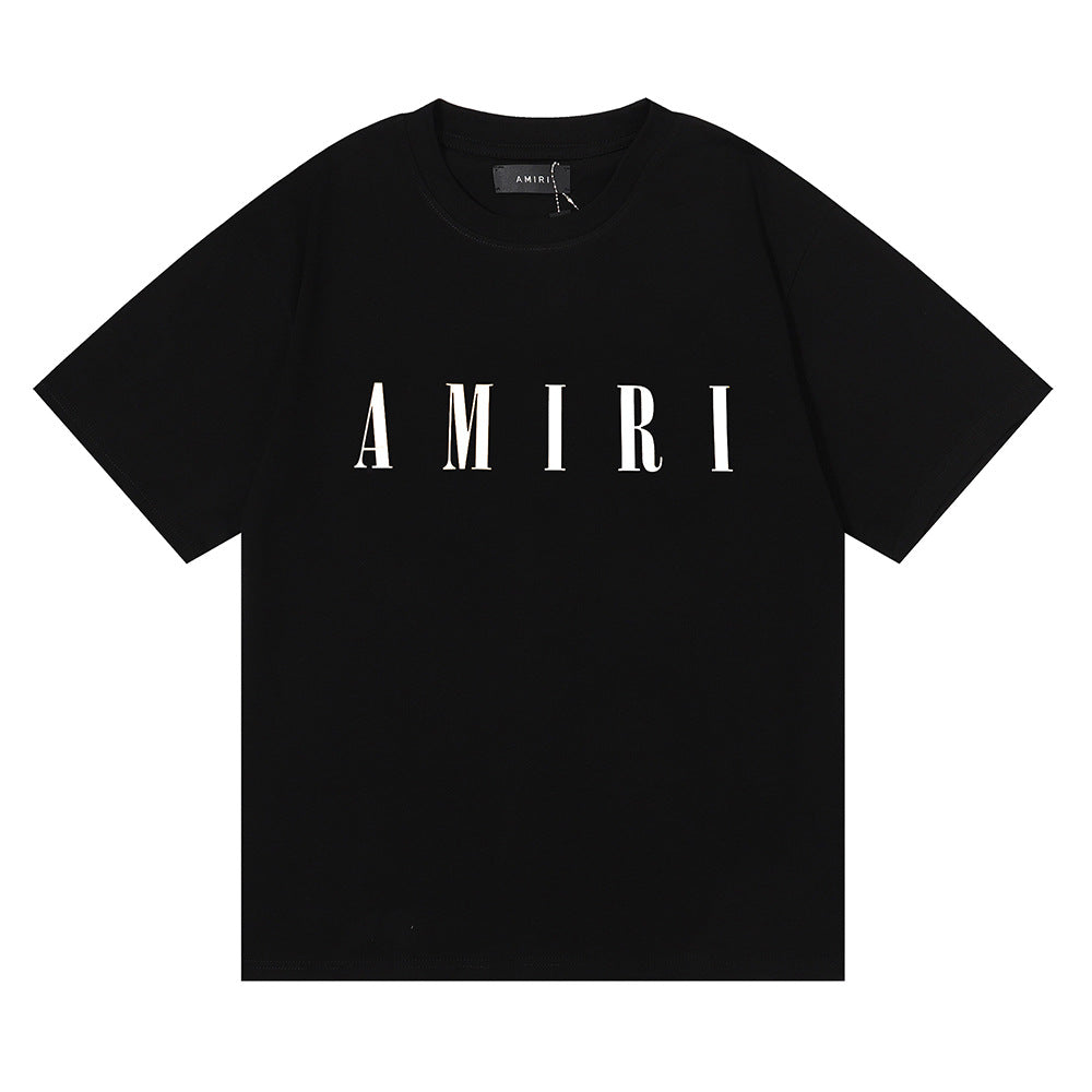 Amiri Rose Skull Letter Graphic Short Sleeve Tee Streetwear Unisex