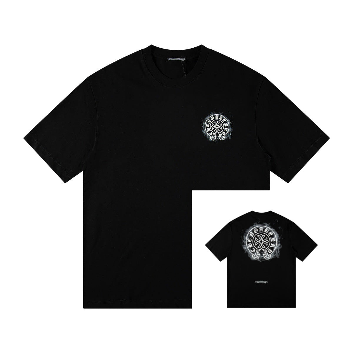 Chrome Hearts Color Sanskrit Cross Horseshoe Print Short Tee Unisex