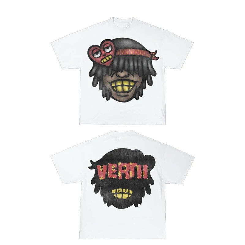 Y2K Vintage Cartoon Grafik Unisex Oversized Streetwear Baumwoll-T-Shirt
