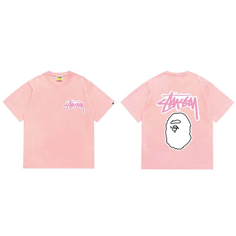 BAPE Ape Head Shark Print Loose Casual Unisex T-Shirt