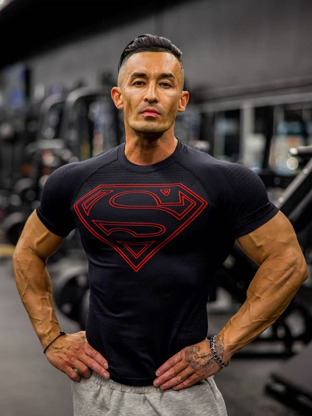 YOUNGLA 4117 Superman Compression Tees