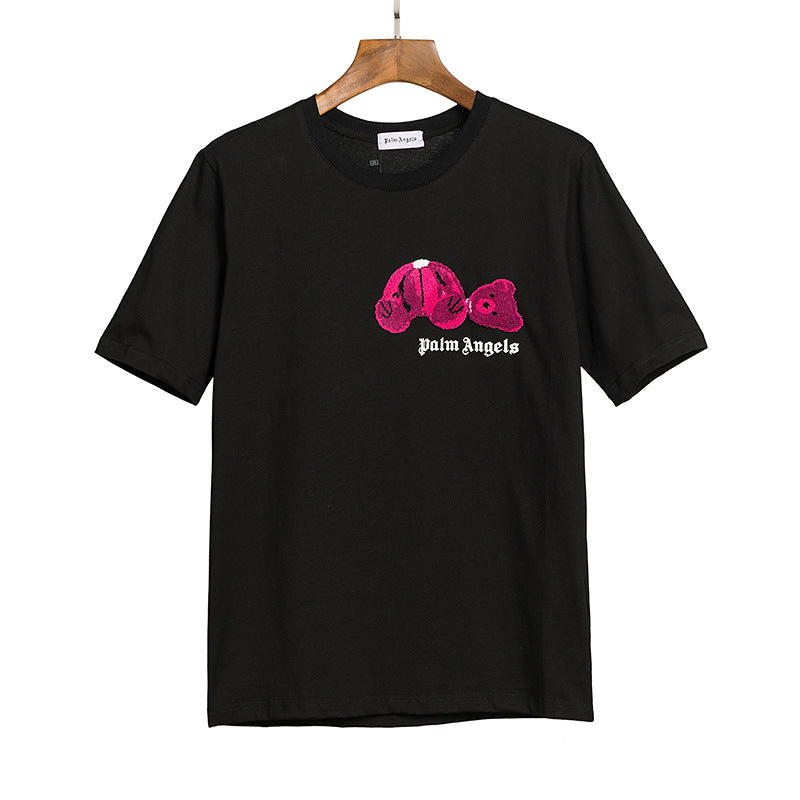 Palm Angels Teddy Bear Graphic Tee Loose Unisex Streetwear T-Shirt