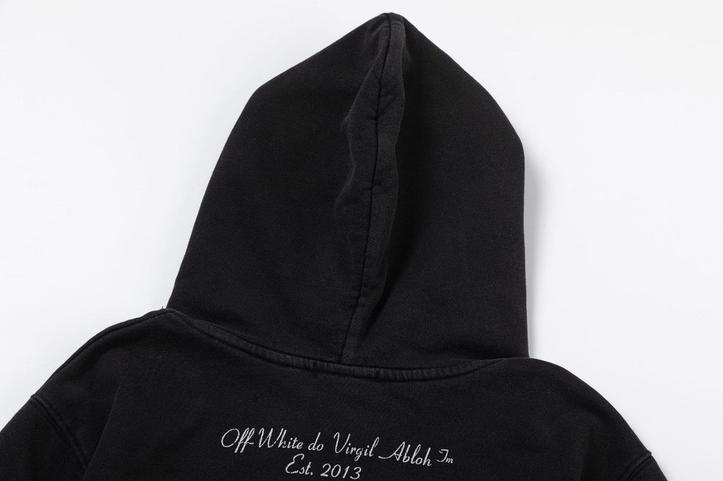 Off-White Color Figure Oil Painting Washed Graphic Hoodie