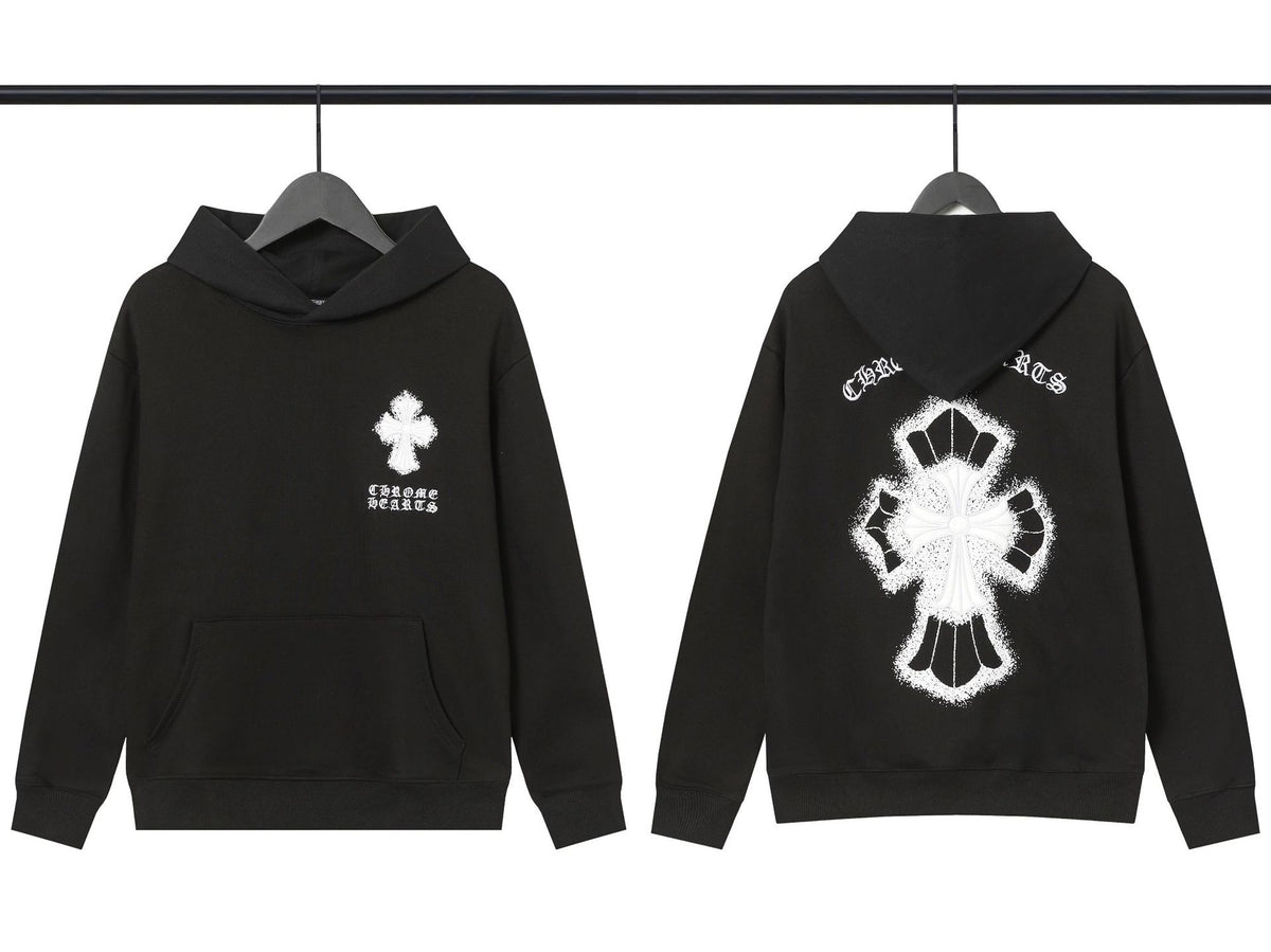 Chrome Hearts Horseshoe Cross Hoodie Goth Streetwear Graphic Pullover