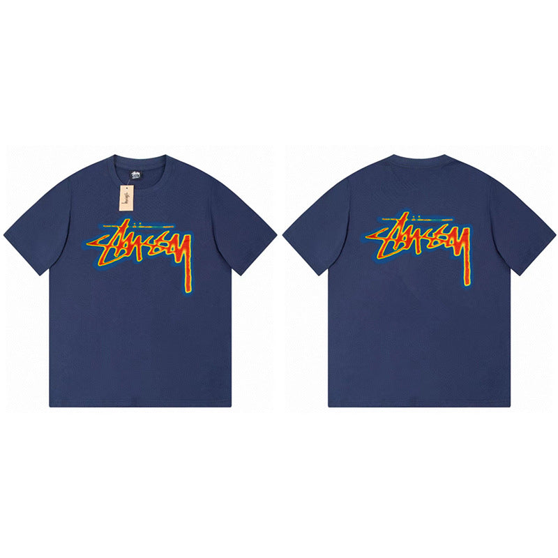 Stussy Graphic Print Collection Loose Casual Short Sleeve T-Shirt