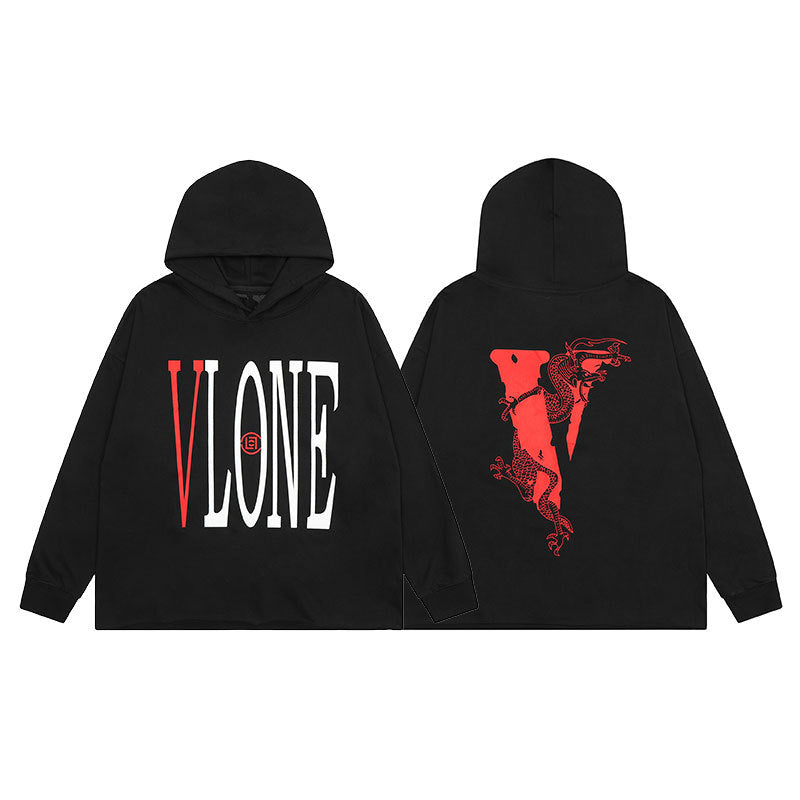 Vlone Friends Big V Logo American Style Unisex Hoodie