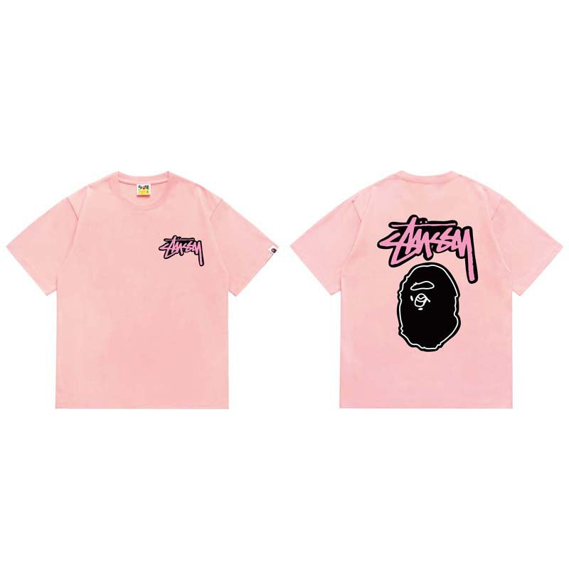 BAPE Ape Head Shark Print Loose Casual Unisex T-Shirt
