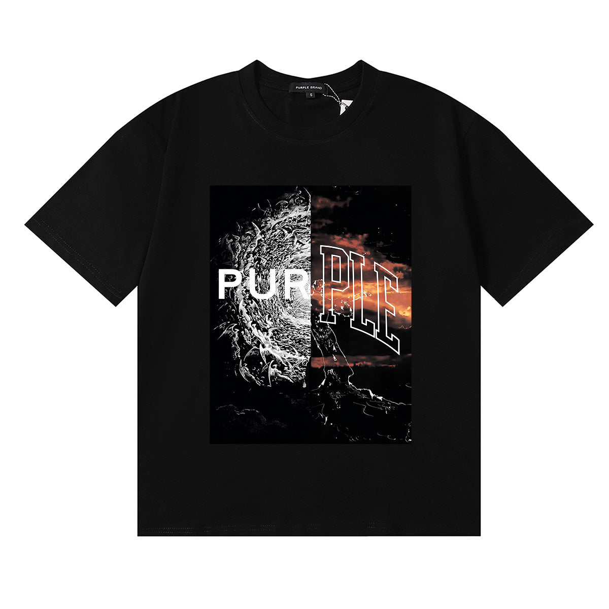 Purple Brand Graphic Tee Loose Unisex Vintage Streetwear T-Shirt