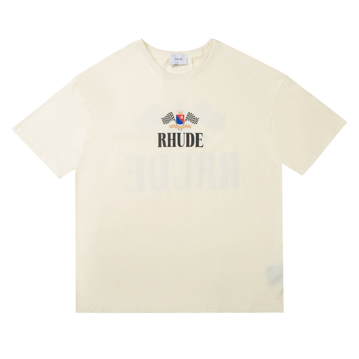 Rhude Graphic Tees Vintage High Street Loose Couple Crew Neck T-Shirt