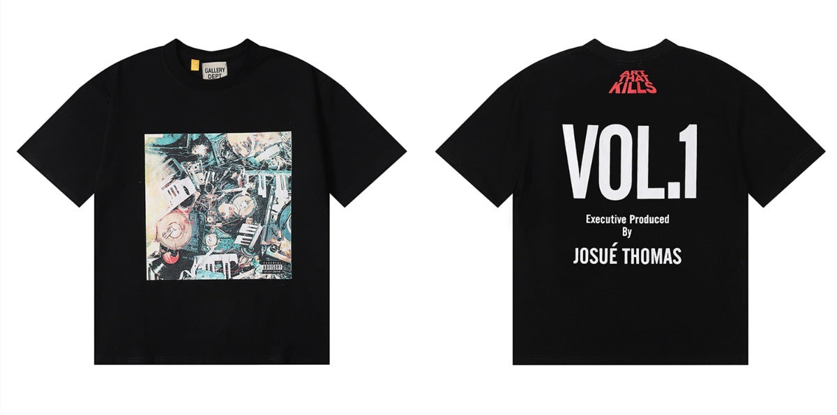 Gallery Dept Tie Dye Washed Graffiti Print Crew Neck T‑Shirt Unisex