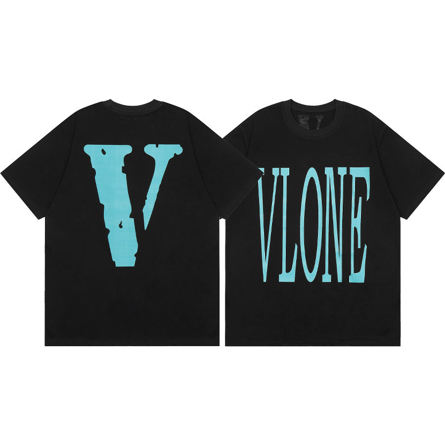 Vlone Big V Letter Graphic Short Sleeve Tee Streetwear Unisex