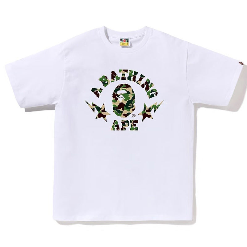 Bape Multi‑Graphic Ape Head Oversized Tee Streetwear Unisex
