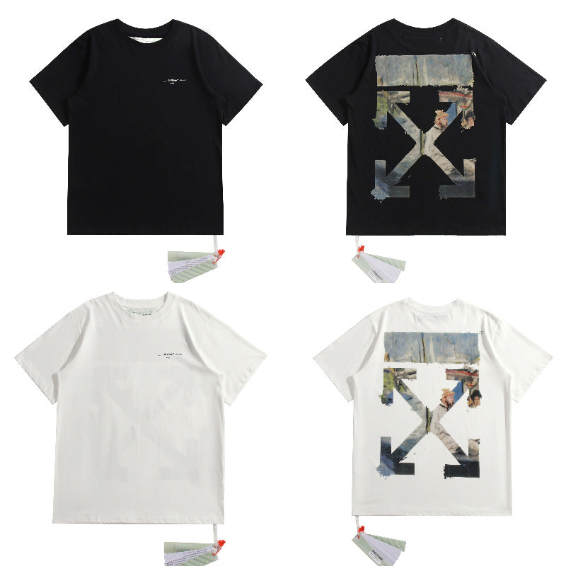 Off White Arrow Graphic Print Short Sleeve Tee Streetwear Unisex