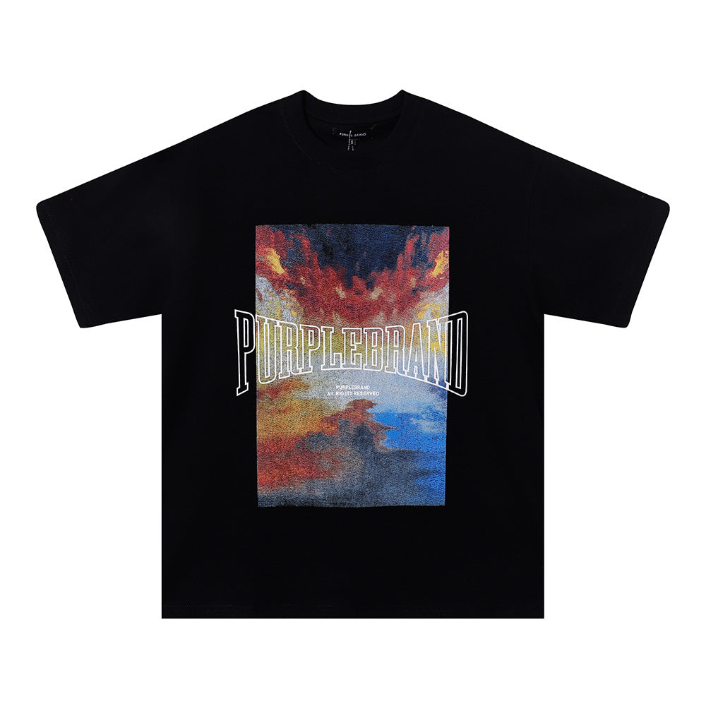 Purple Brand Multi‑Graphic Ink Wash Print Oversized Tee Multi‑Style