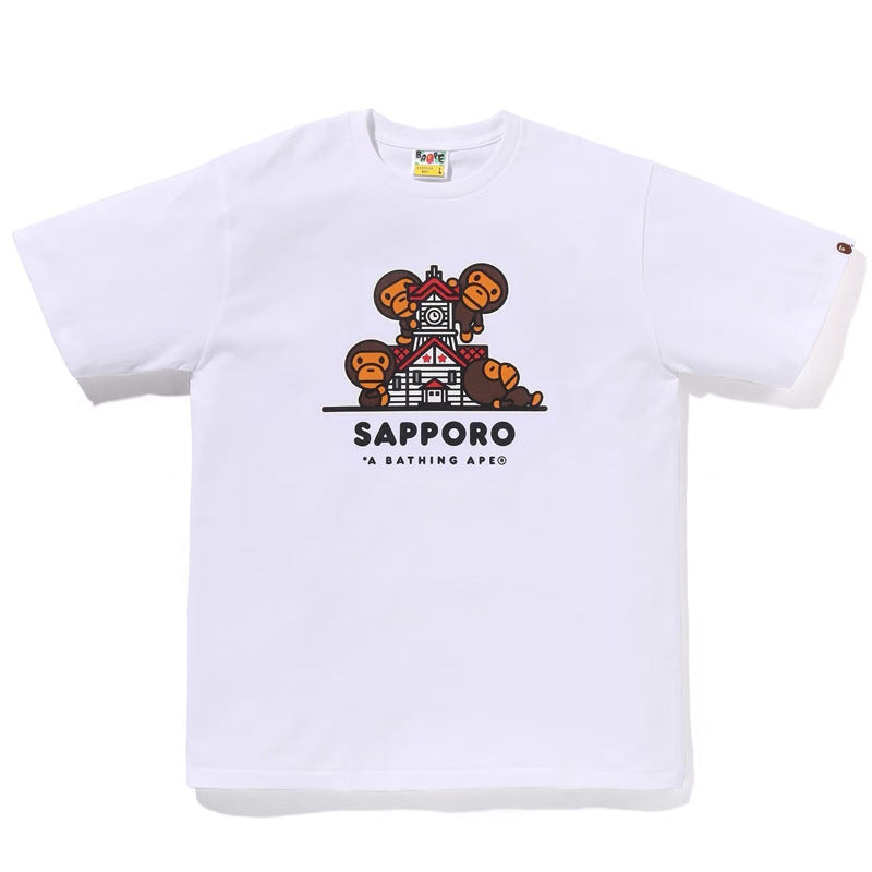 BAPE Ape Head Cartoon Print Loose Unisex Short Sleeve T-Shirt