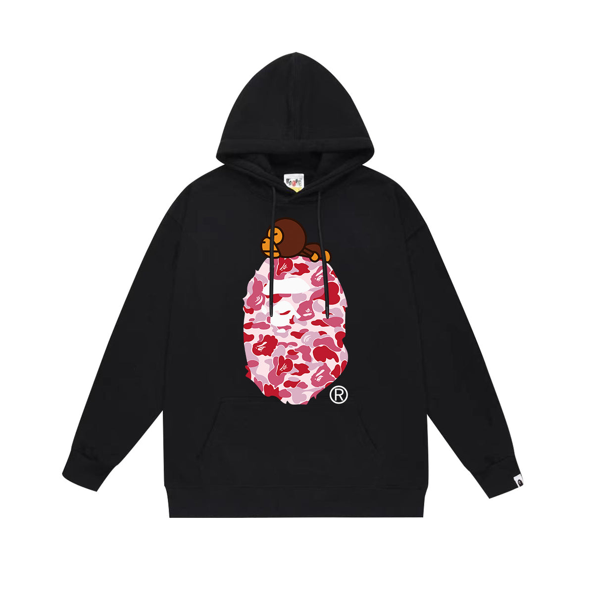 Bape Camo Ape Head Graphic Vintage Washed Oversized Hoodie Streetwear