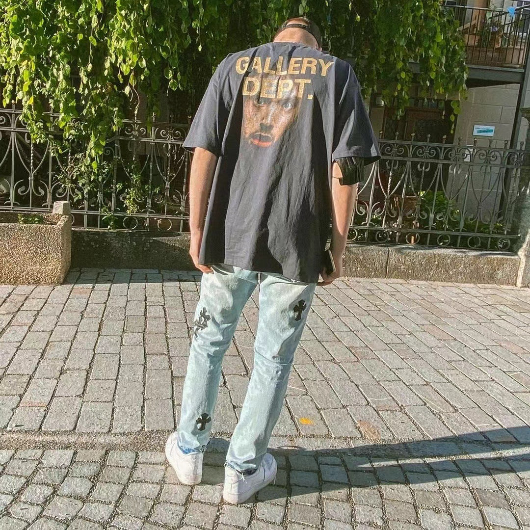 Gallery Dept Vintage Washed Graphic Short Sleeve Tee Streetwear Unisex