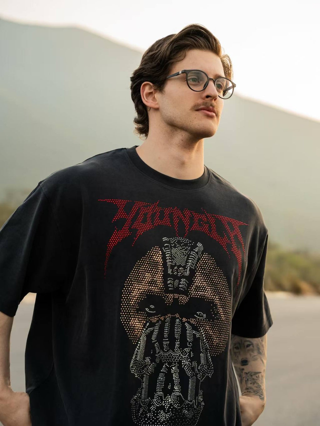 YOUNGLA 4257 Batman Rhinestone Tees