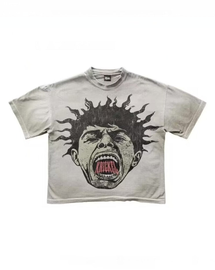 Y2K Anime Cartoon Grafik Unisex Oversized Streetwear Baumwoll-T-Shirt