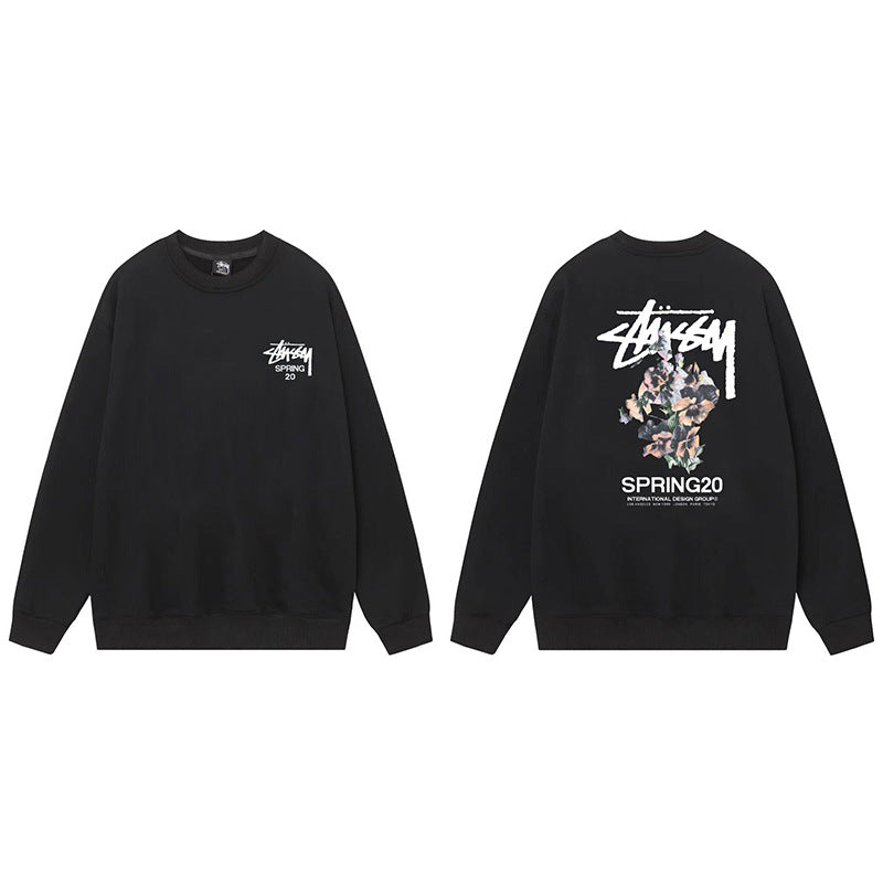 Stussy Graphic Crewneck Sweatshirt 8 Ball Dice Street Casual Pullover