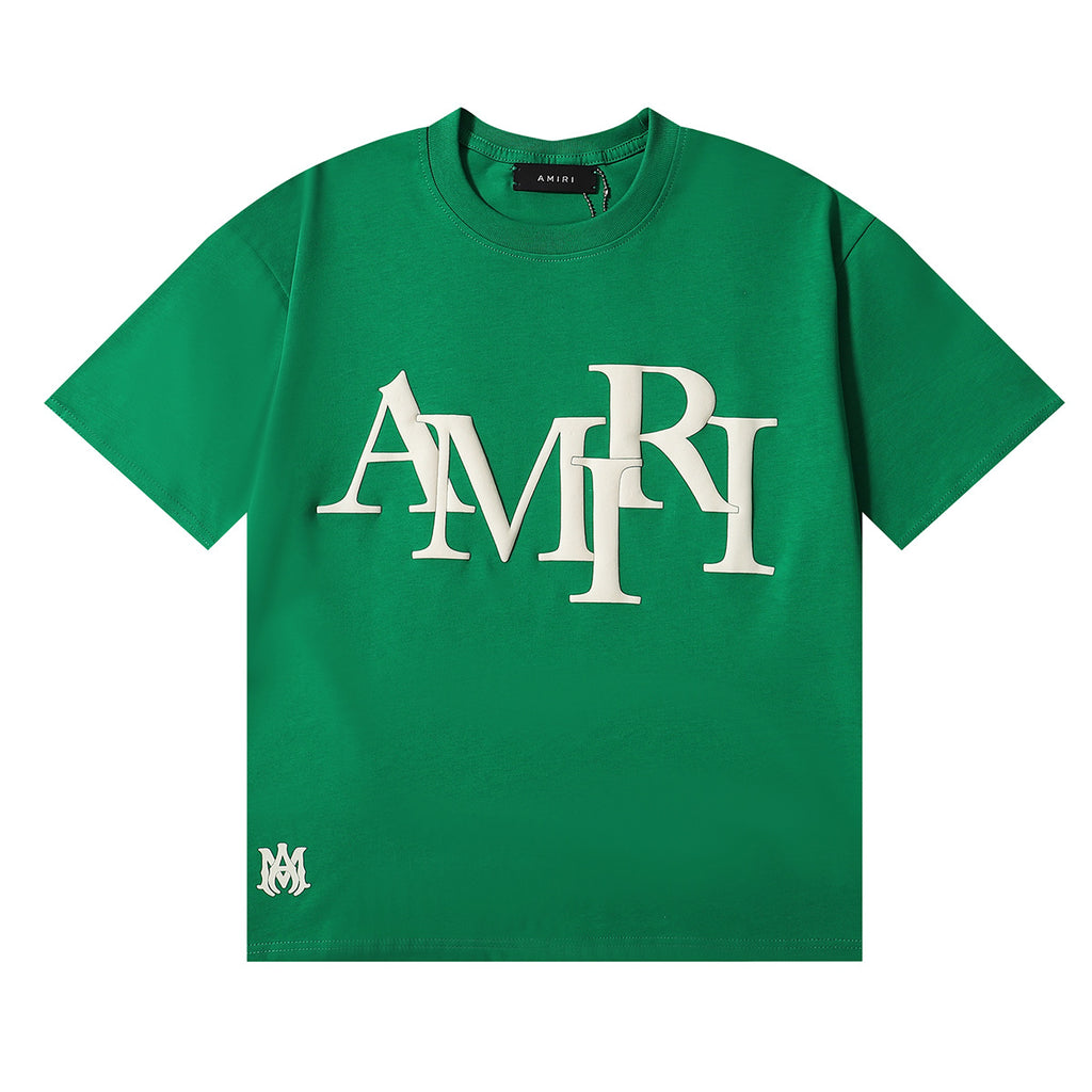 Amiri Rose Skull Letter Graphic Short Sleeve Tee Streetwear Unisex