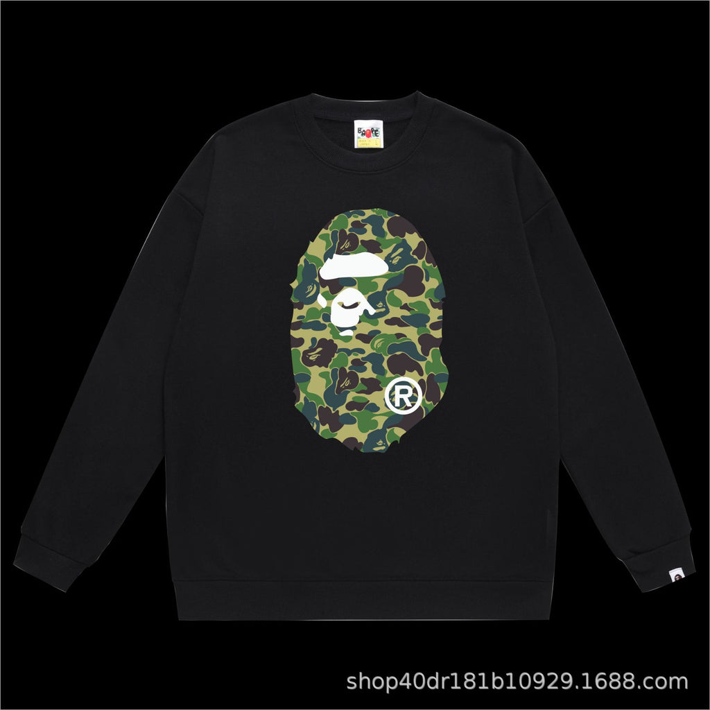BAPE Crewneck Sweatshirt Ape Head Multi Graphic Street Pullover