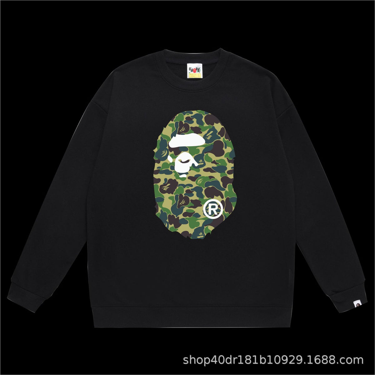 BAPE Crewneck Sweatshirt Ape Head Multi Graphic Street Pullover