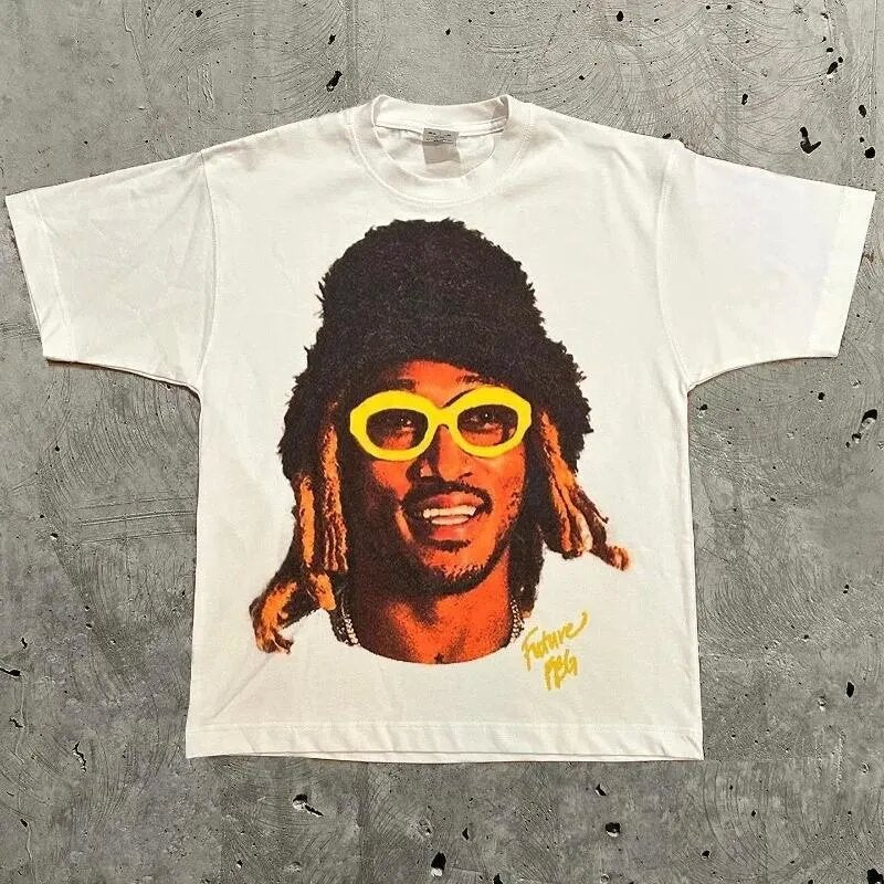Vintage Hip-Hop Rap Print Unisex Oversize Streetwear Baumwoll-T-Shirt