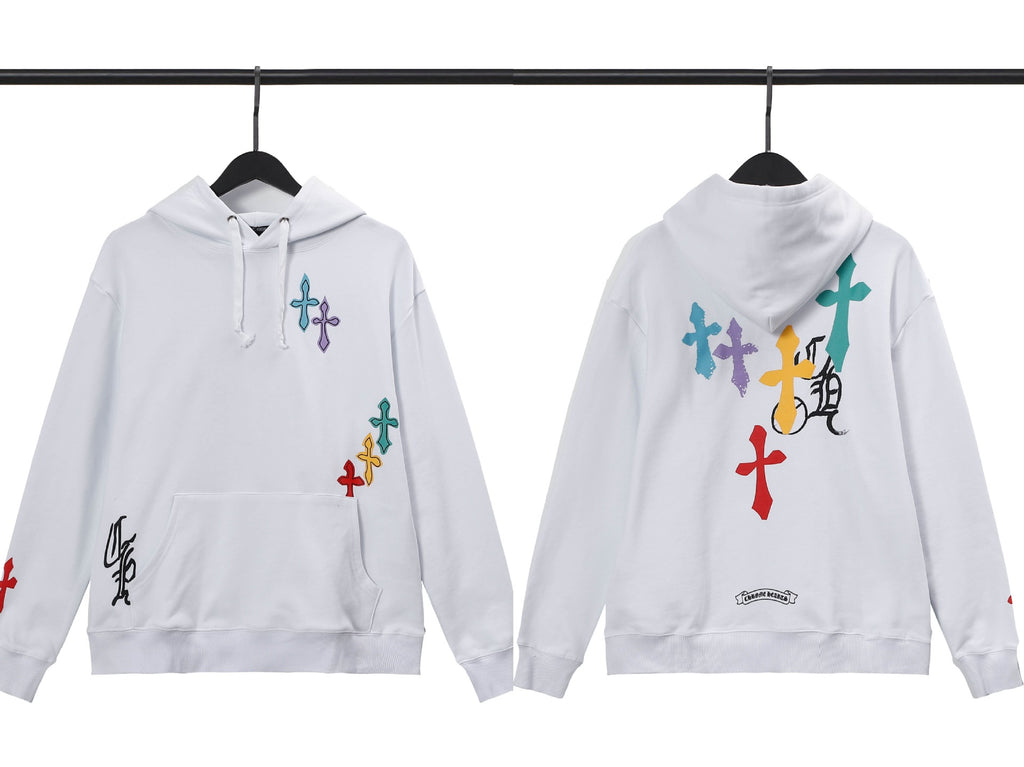 Chrome Hearts Horseshoe Cross Hoodie Goth Streetwear Graphic Pullover