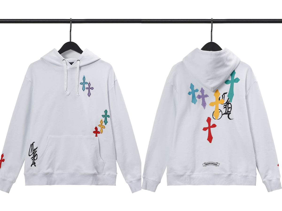 Chrome Hearts Horseshoe Cross Hoodie Goth Streetwear Graphic Pullover