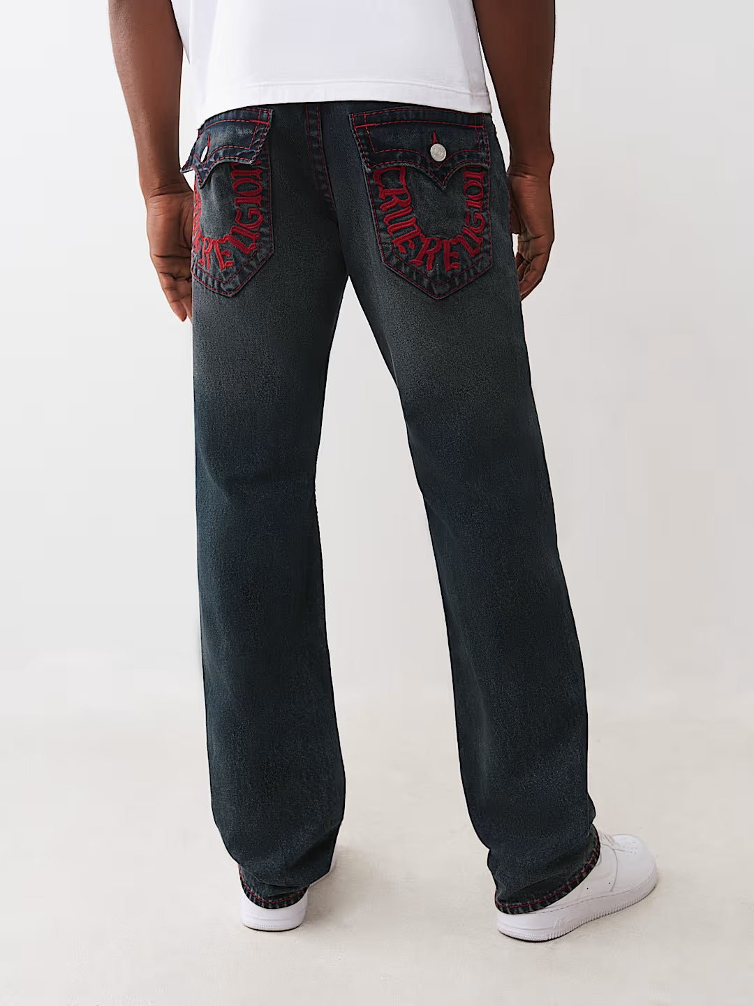True Religion Letter Embroidery Bobby Baggy Jeans Men Y2K