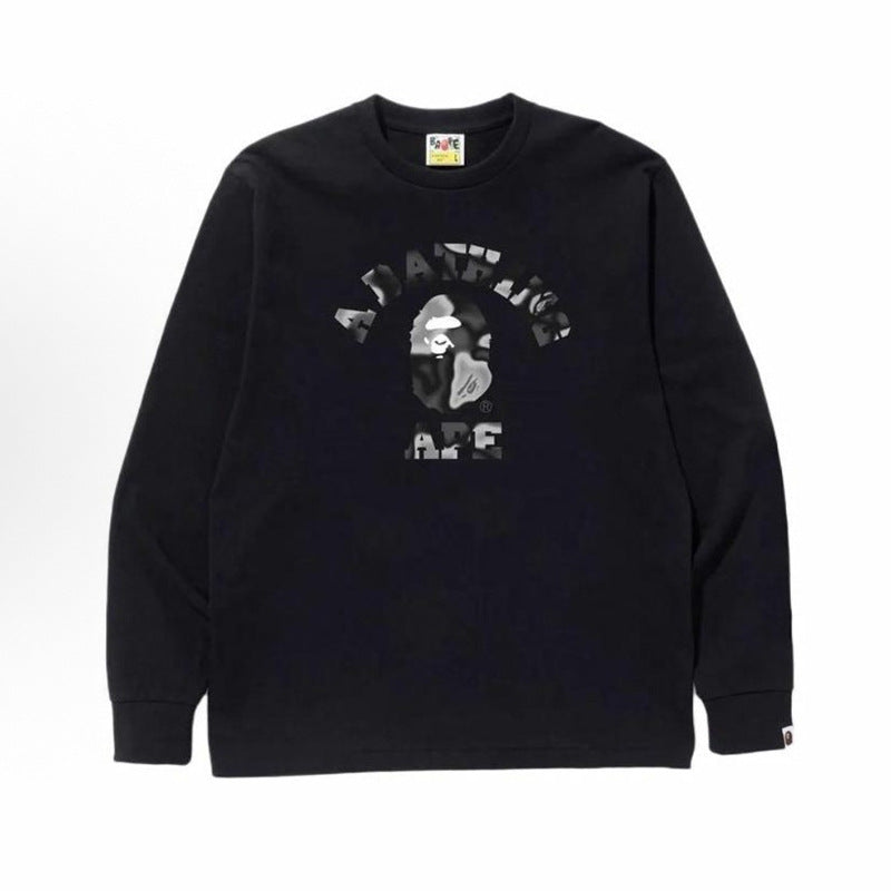 Bape Baby Milo Camo Ape Head Graphic Oversized Long Sleeve Tee Street