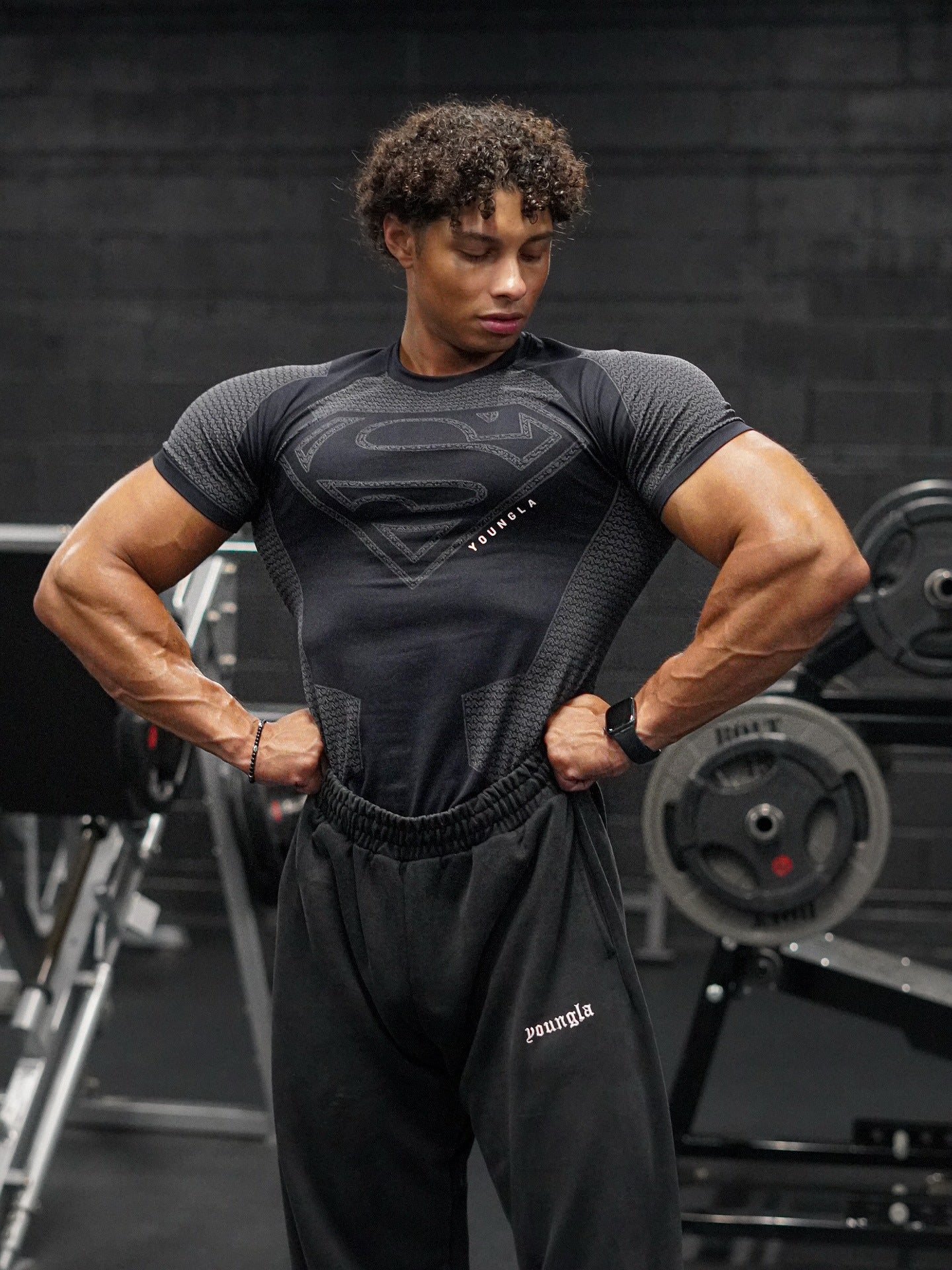 YOUNGLA 4117 Superman Compression Tees
