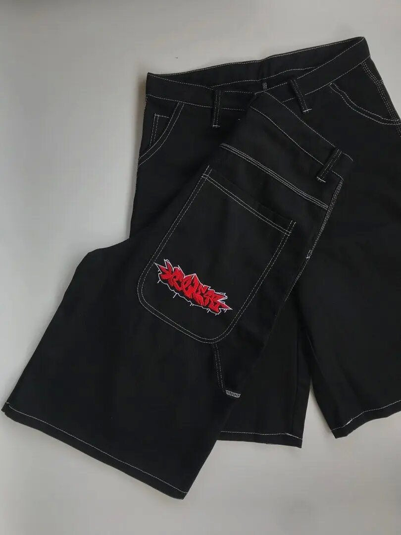Polar Broken Promises Jaded London Style Y2K Baggy Denim Jort Shorts
