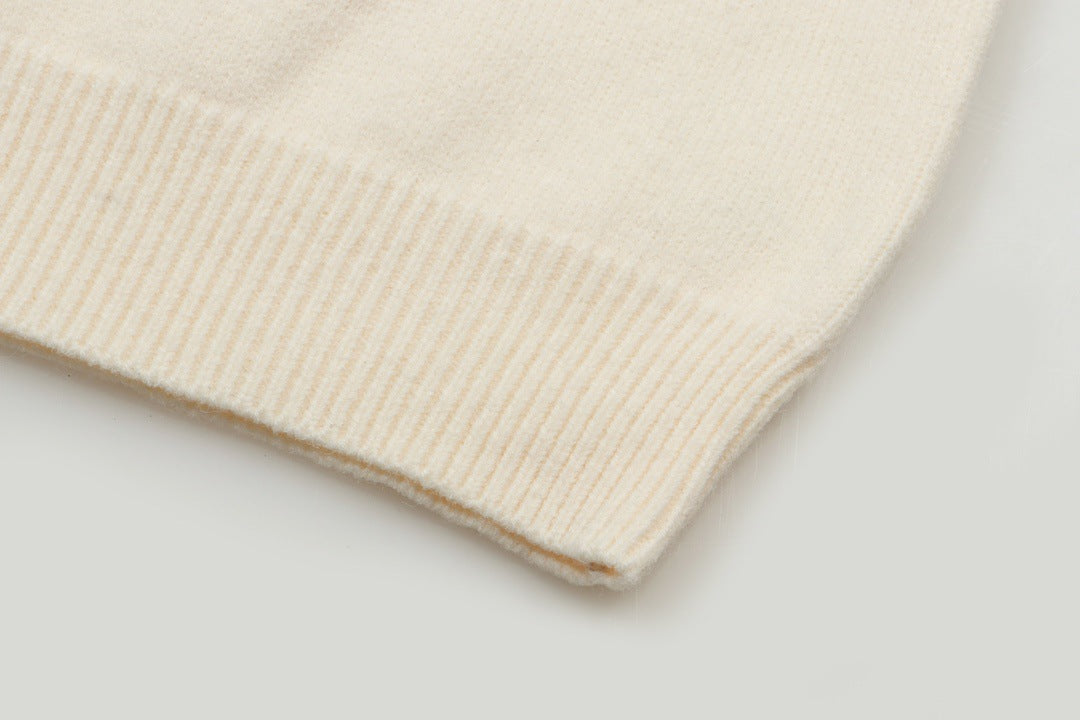 Fluffy Letter Embroidery Streetwear Crew Neck Knit Sweater