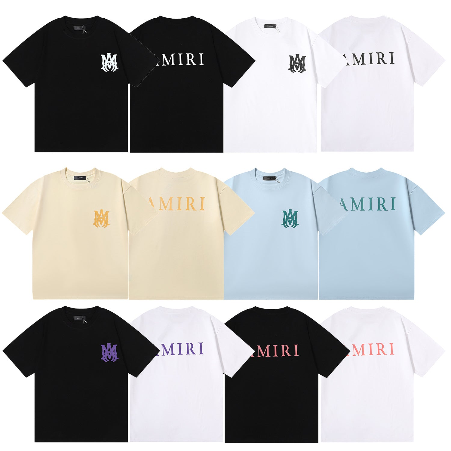 Amiri Rose Skull Letter Graphic Short Sleeve Tee Streetwear Unisex