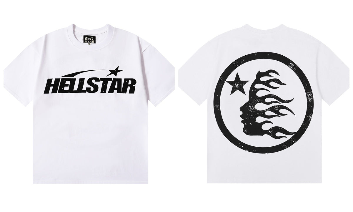 Hellstar Series Vintage Graphic Print Loose Unisex Streetwear T-Shirt