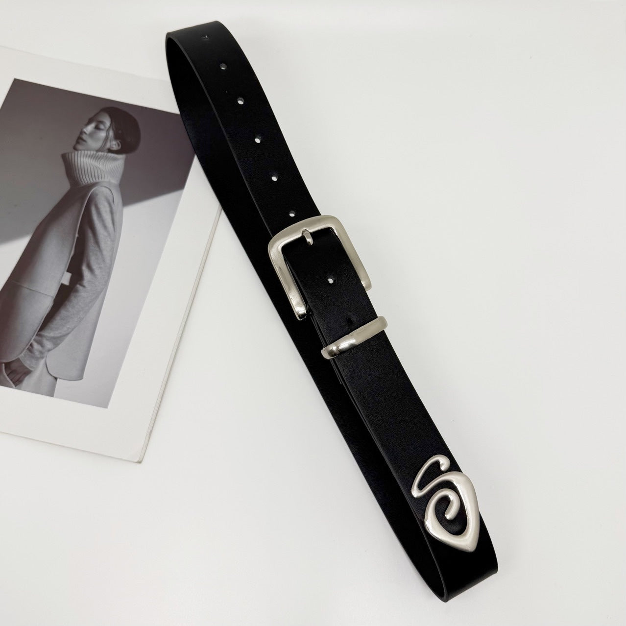 Stussy Spiral Swirl Metal Tip Leather Belt High Street Unisex