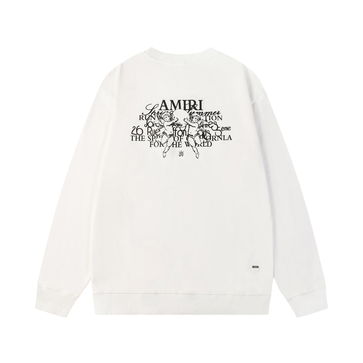 Amiri Logo Letter Dragon Angel Eagle Crewneck Sweatshirt Streetwear