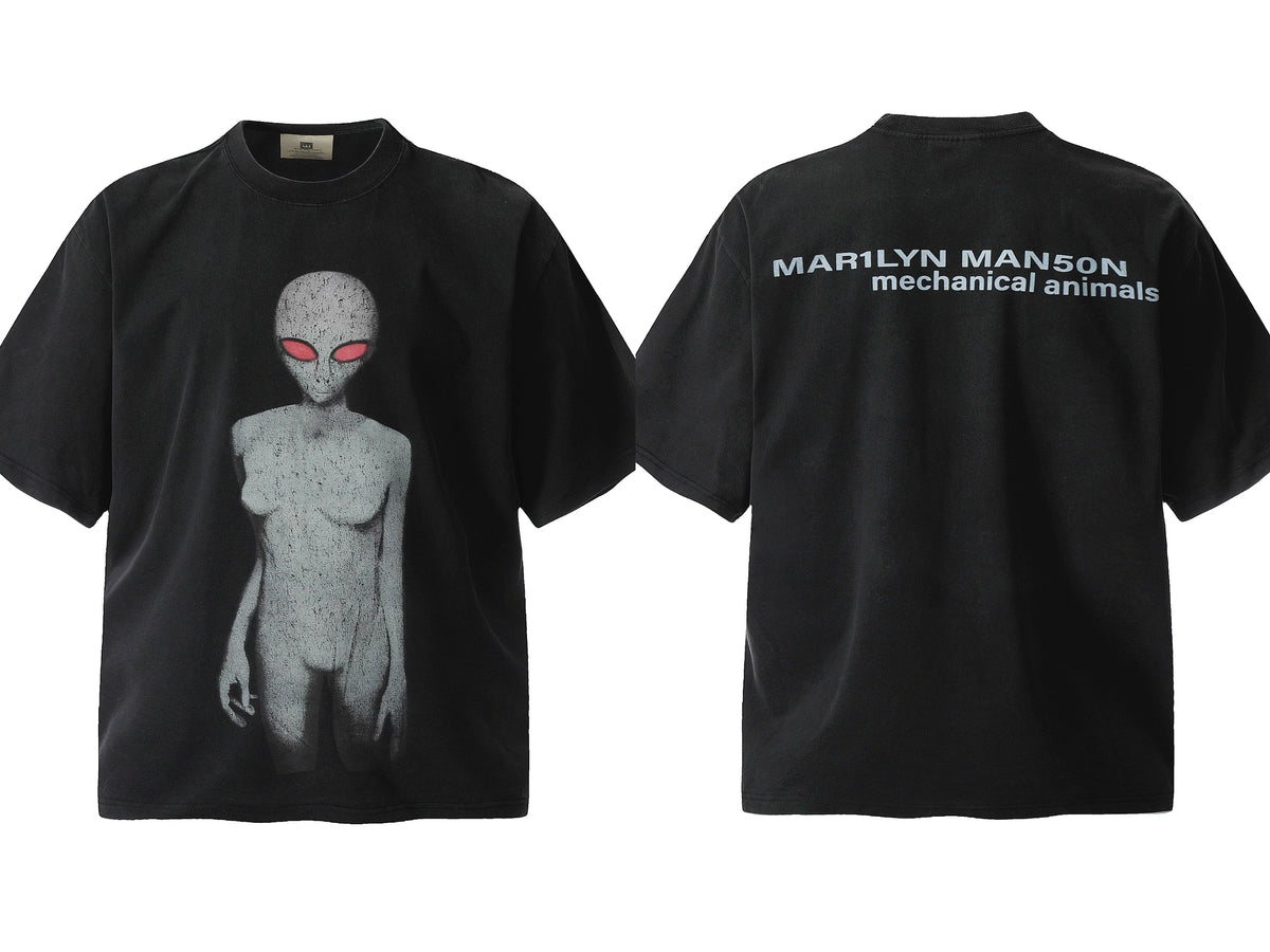 Saint Michael Vintage Washed Multi‑Print Graphic Oversized Tee Street