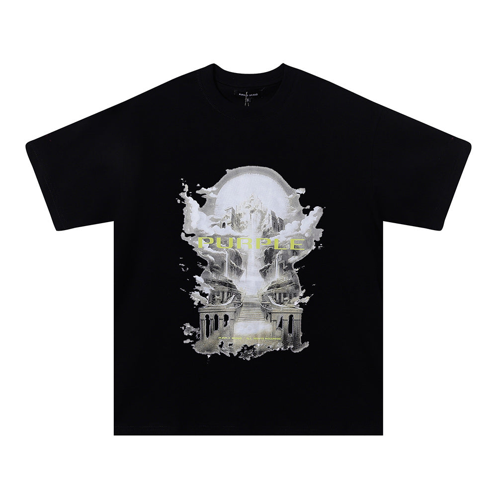 Purple Brand Multi‑Graphic Ink Wash Print Oversized Tee Multi‑Style