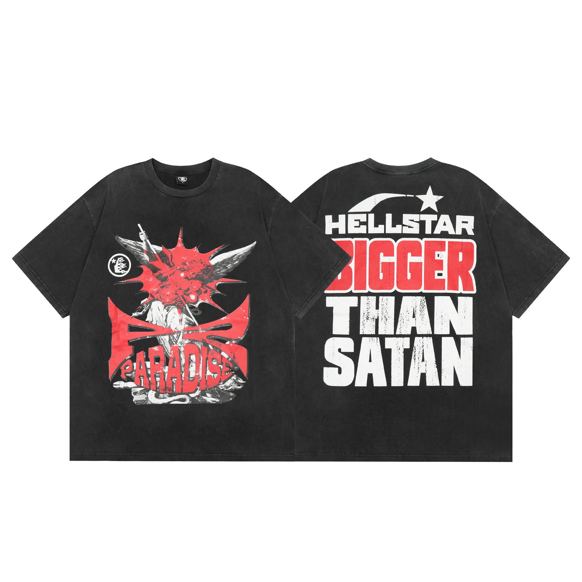 Hellstar Multi‑Graphic Print Crew Neck Short Sleeve Tee Unisex