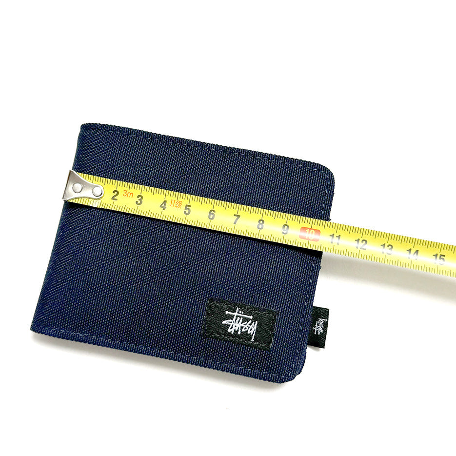 Stussy Canvas Bifold Wallet Multi Pattern Card Holder Coin Purse