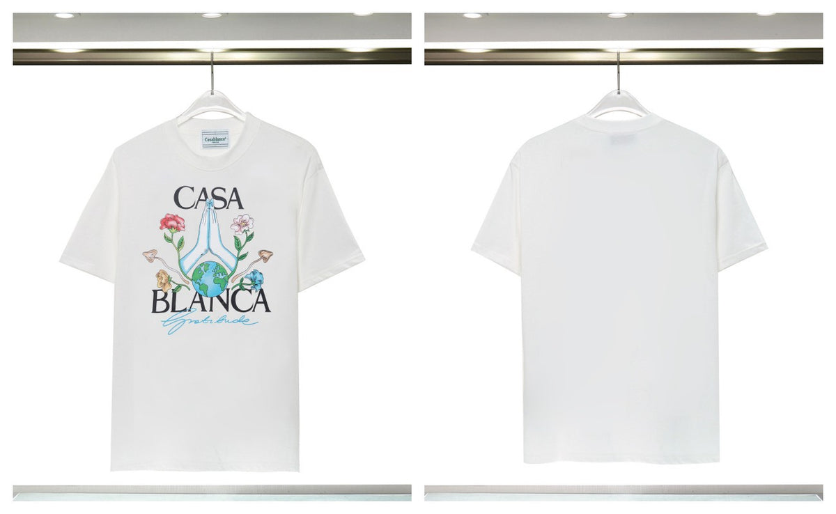 Casablanca Tennis Graphic T-Shirt Loose Oversized Short Sleeve Tee
