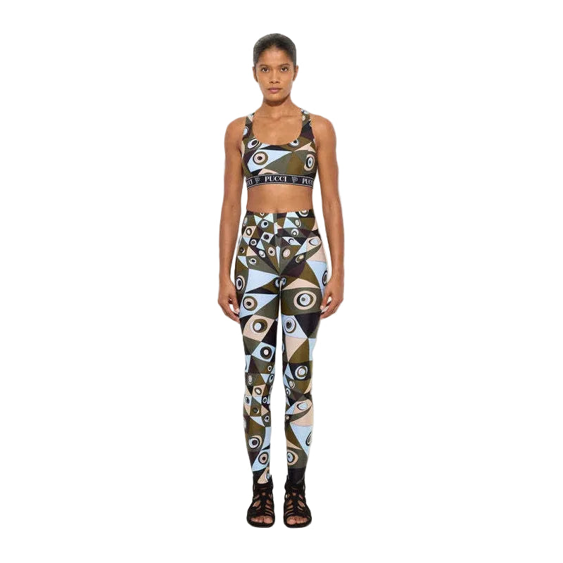 Emilio Pucci Geometric Eye Print Tank Top Leggings 2 Piece Set Women