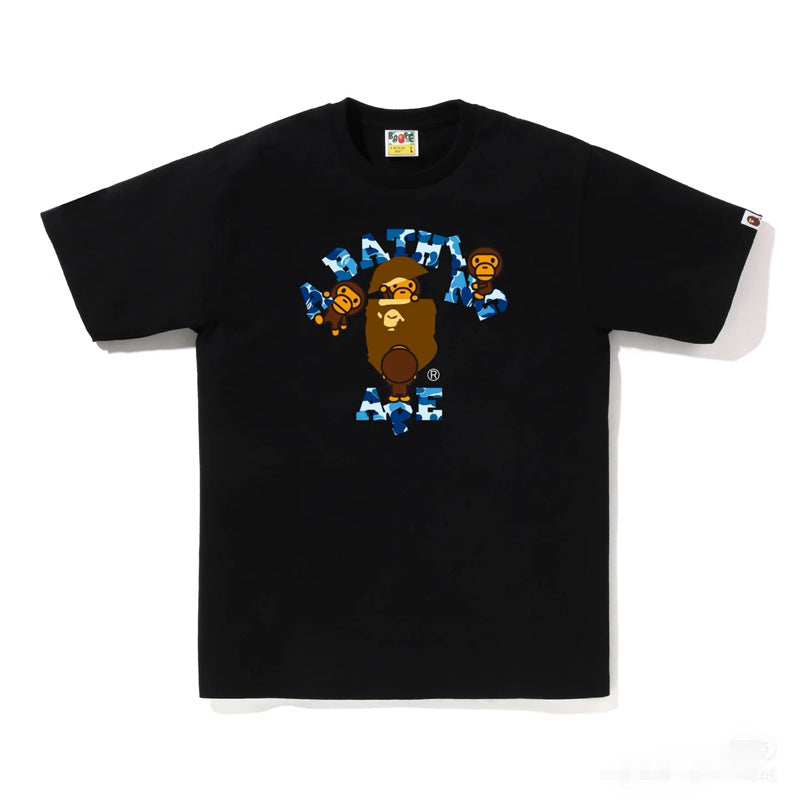 BAPE Ape Head Shark Print Loose Casual Unisex Short Sleeve T-Shirt