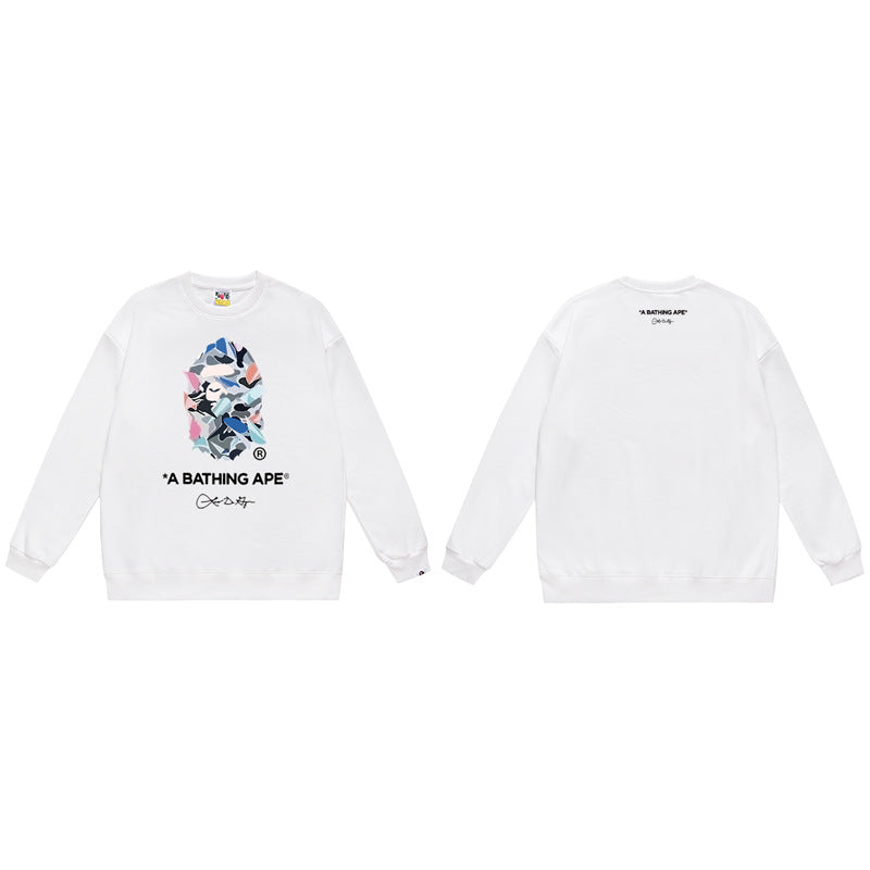 BAPE Ape Head Crewneck Sweatshirt Multi Print Streetwear Pullover