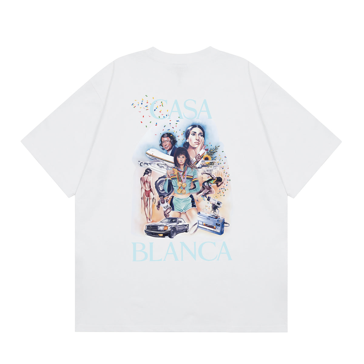Casablanca Multi‑Artwork Vintage Graphic Oversized Tee Streetwear