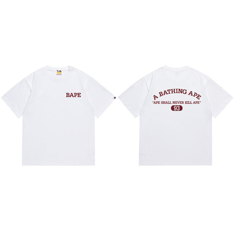 BAPE Ape Shark Graphic Print Loose Unisex Heavyweight Cotton T-Shirt